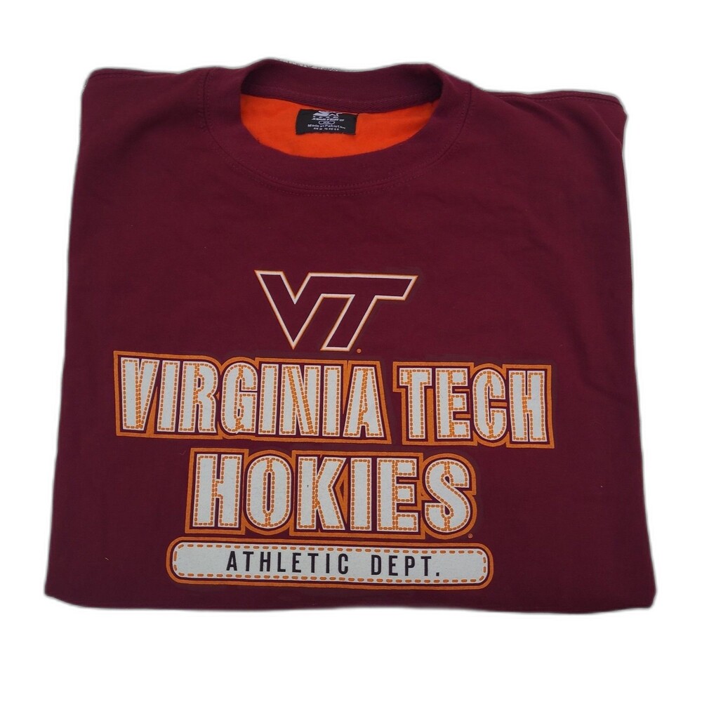 Vintage Starter Virginia Tech Hokies Crewneck Long Sleeve Shirt Sleeve Graphic